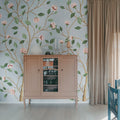 Silent Bloom, Blue Mural Wallpaper - room preview 02