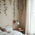 Hanging Leaves, Beige Mural Wallpaper - room preview 02