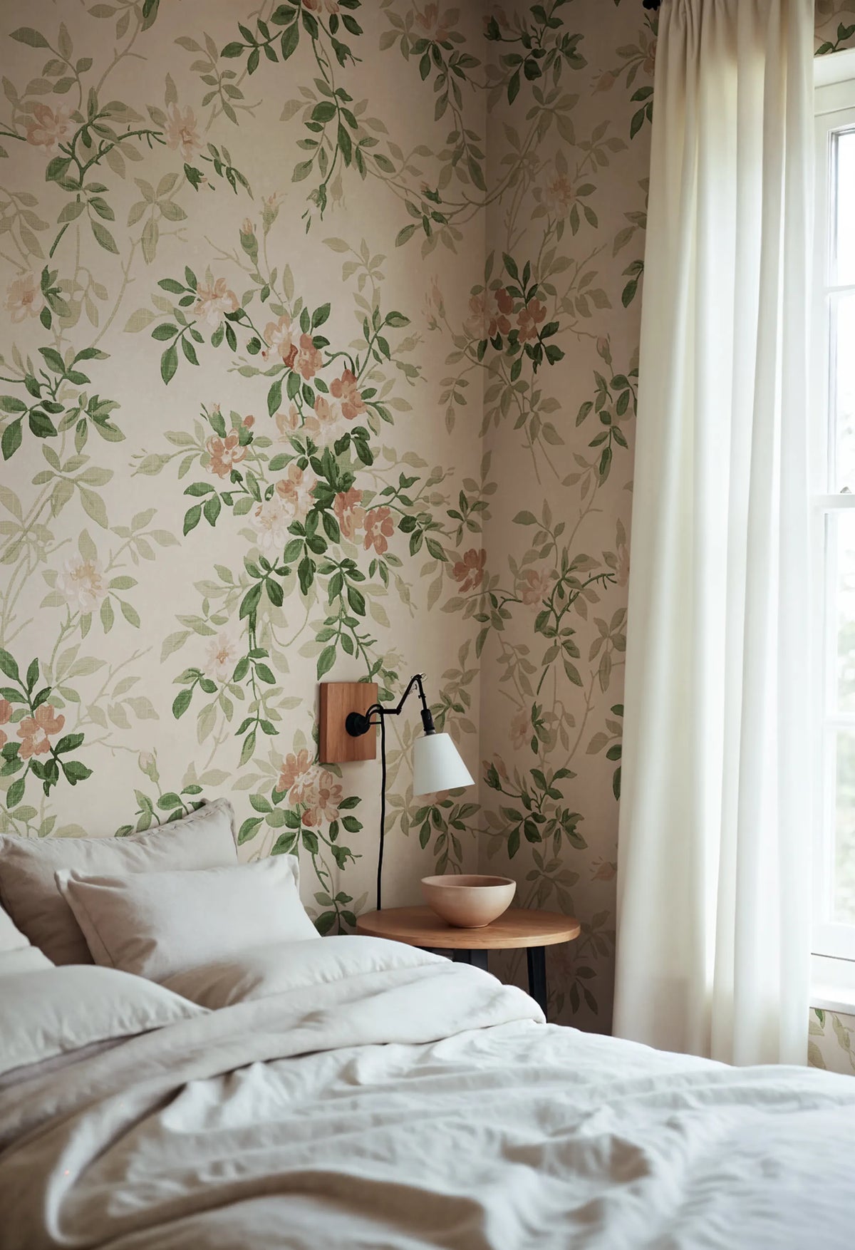 Wildflower Vista, Beige Mural Wallpaper - room preview 02