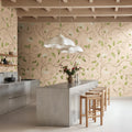 Soft Vines, Pink Mural Wallpaper - room preview 02