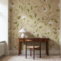 Soft Vines, Beige Mural Wallpaper - room preview 02
