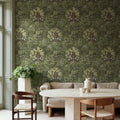 Flower Tree, Green Mural Wallpaper - room preview 02