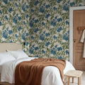 Midnight Peony, Beige Mural Wallpaper - room preview 02
