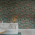 Midnight Peony, Burgundy Mural Wallpaper - room preview 02