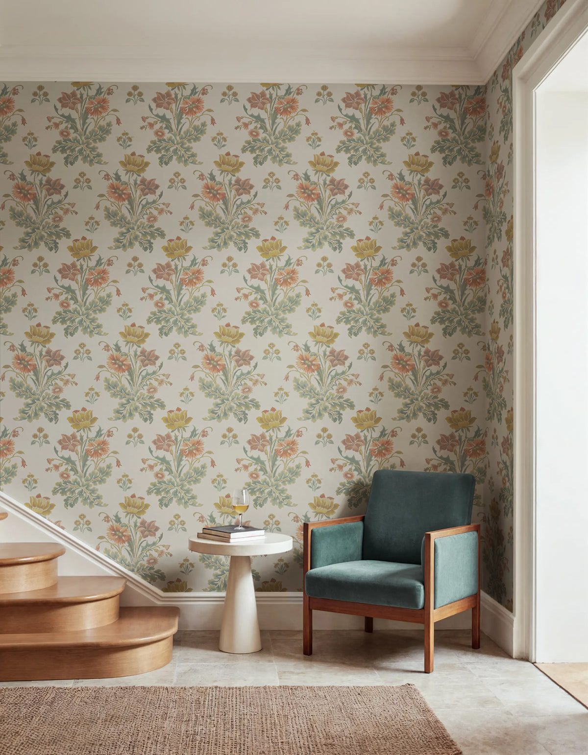 Meadow Bouquet, Beige Mural Wallpaper - room preview 02
