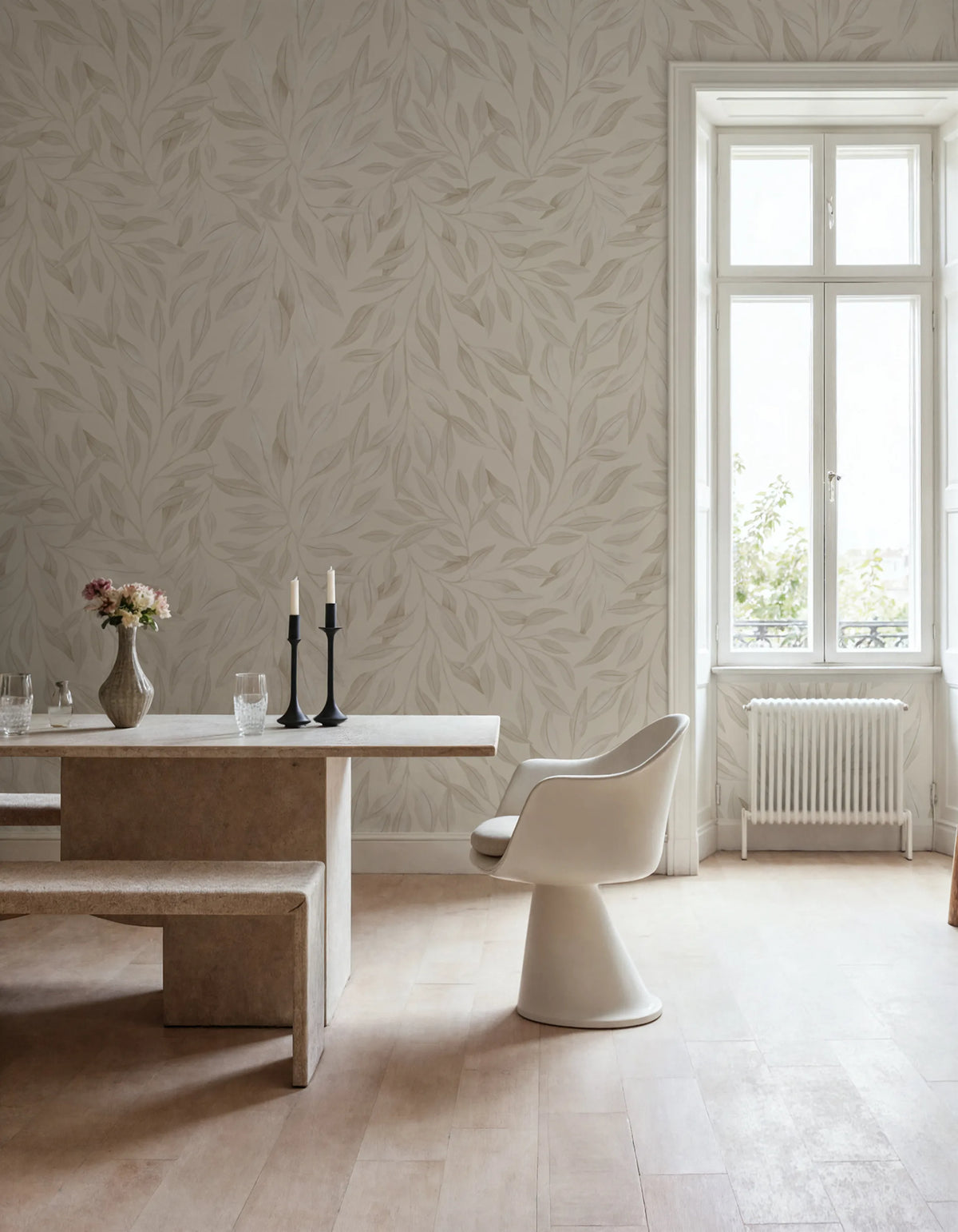 Willow, Beige Mural Wallpaper - room preview 02
