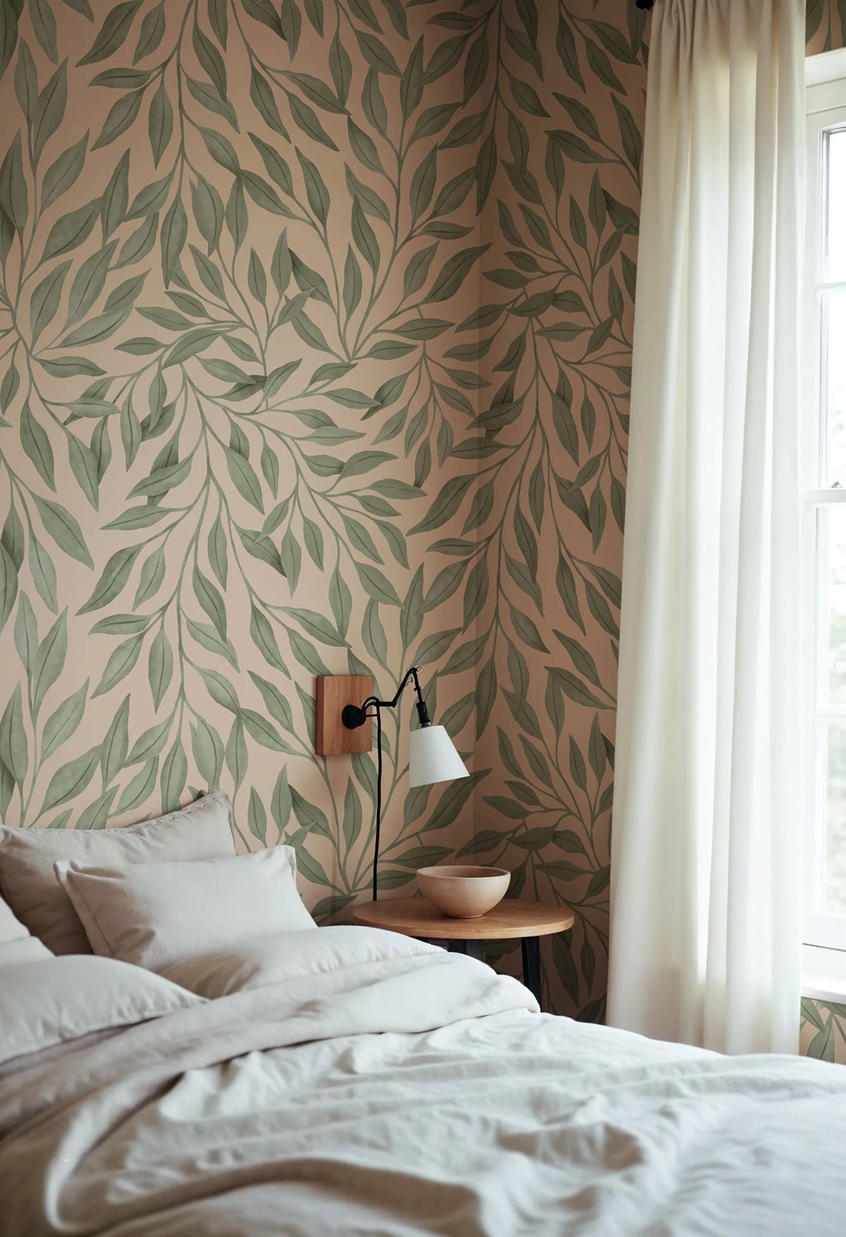 Willow, Peach Mural Wallpaper - room preview 02