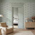 Tulip Stripes, Green Mural Wallpaper - room preview 02