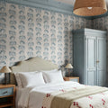 Tulip Stripes, Blue Mural Wallpaper - room preview 02