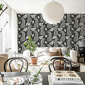 Whimsy Leopard, Black Mural Wallpaper - room preview 02