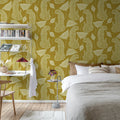 Whimsy Leopard, Yellow Mural Wallpaper - room preview 02