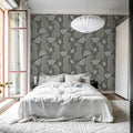 Whimsy Leopard, Gray Mural Wallpaper - room preview 02