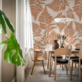 Fern Print, Rust Mural Wallpaper - room preview 02