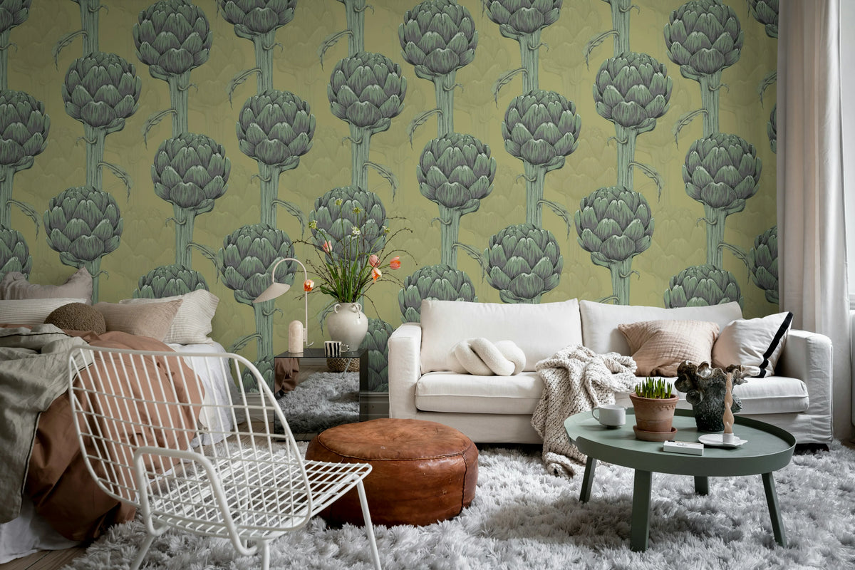 Cynara Grace, Soft Green Mural Wallpaper - room preview 02