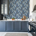 Garland Flora, Blue Mural Wallpaper - room preview 02