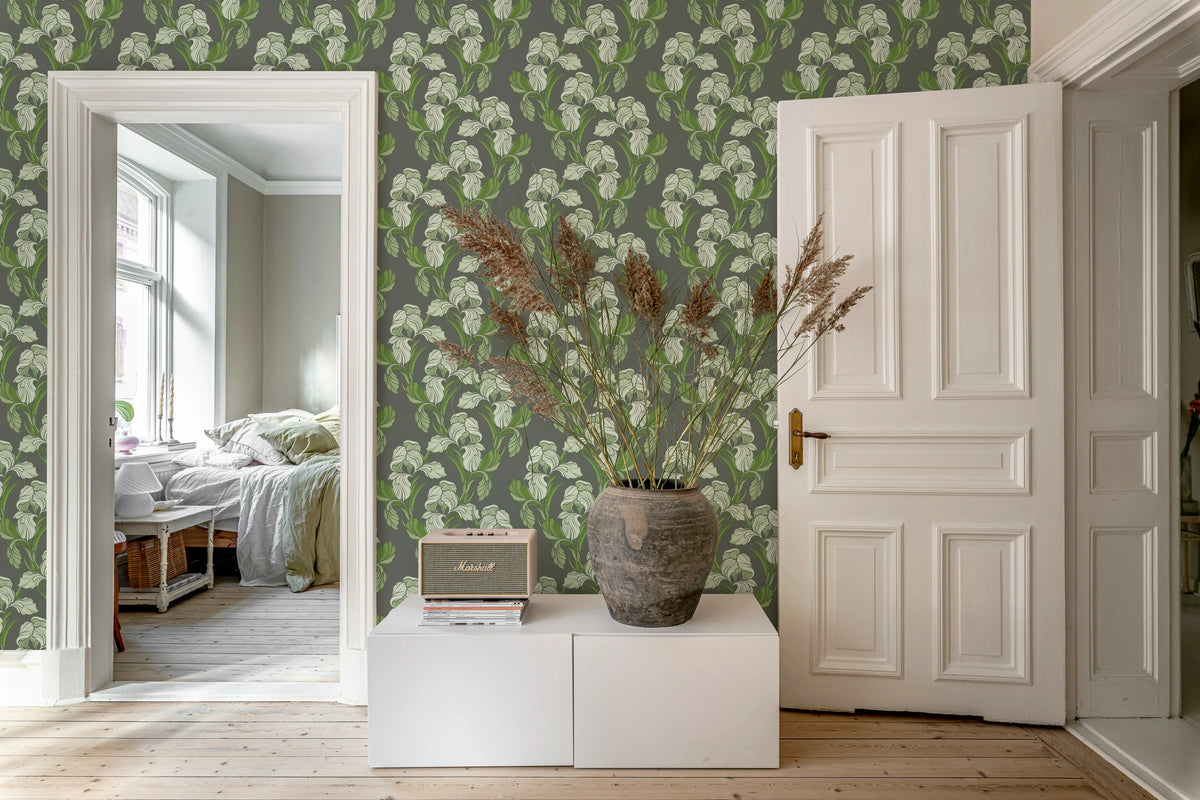 Garland Flora, Green Mural Wallpaper - room preview 02