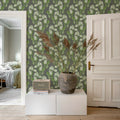 Garland Flora, Green Mural Wallpaper - room preview 02