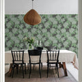 Jasmine Veil, Green Mural Wallpaper - room preview 02