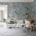 Garden of Harmony, Blue Mural Wallpaper - room preview 02