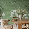Garden of Harmony, Green Mural Wallpaper - room preview 02