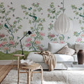 Garden of Harmony, White Mural Wallpaper - room preview 02