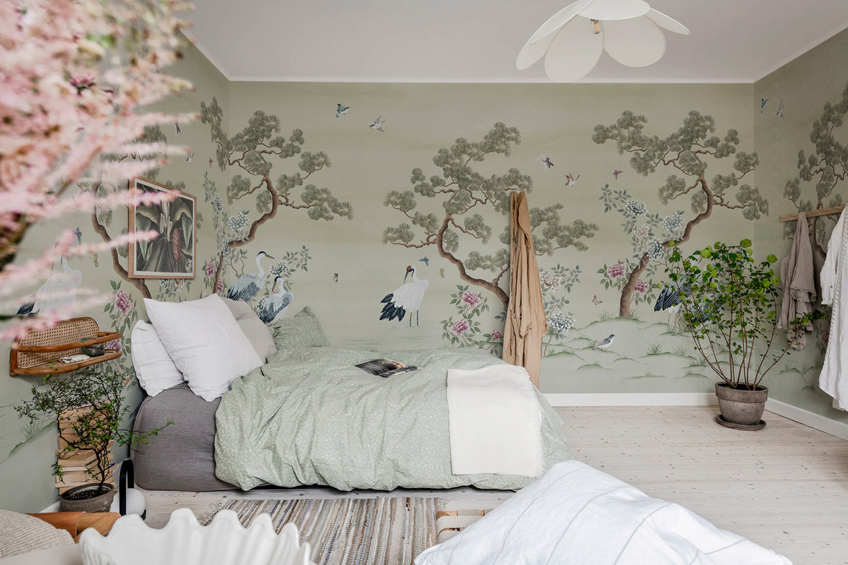 Pine Grove, Green Mural Wallpaper - room preview 02