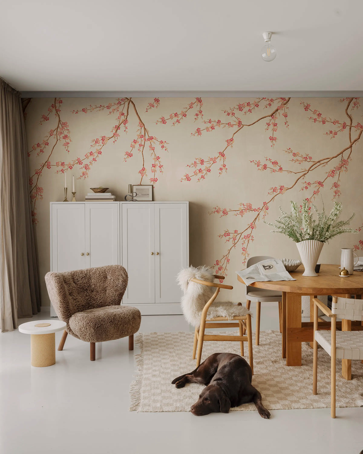 Spring Breeze, Peach Mural Wallpaper - room preview 02