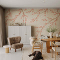 Spring Breeze, Peach Mural Wallpaper - room preview 02