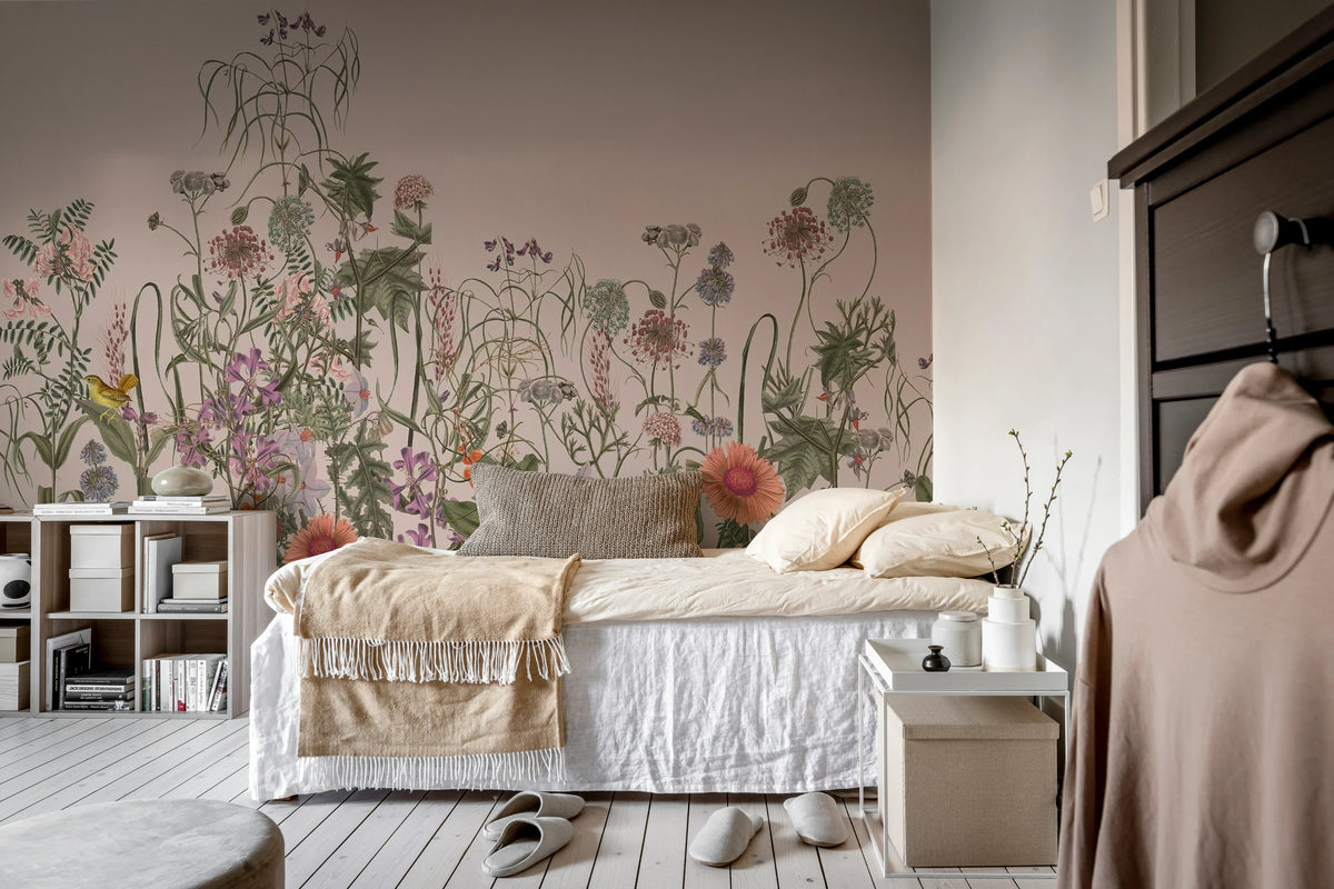 Springmeadow, Pink Mural Wallpaper - room preview 02