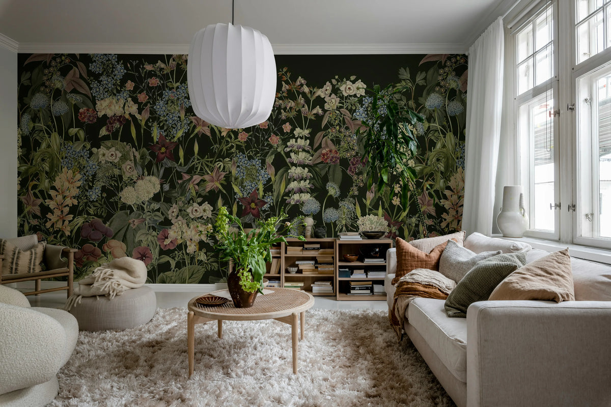Summerland, Black Mural Wallpaper - room preview 02