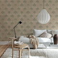 Art Nouveau Flower, Pink Mural Wallpaper - room preview 02