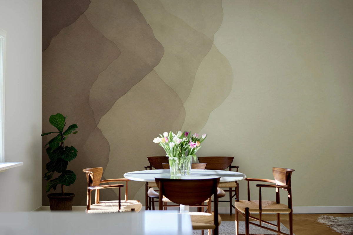 Watercolor Vertical, Brown Mural Wallpaper - room preview 02