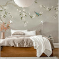 Bird in Tree, Pink Mural Wallpaper - room preview 02