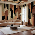 Modern Forms, Black Mural Wallpaper - room preview 02