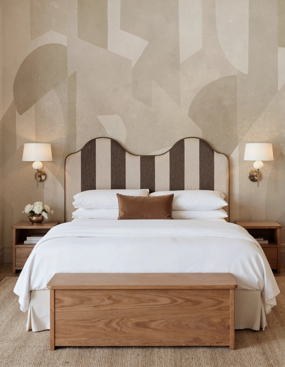 Modern Forms, Beige Mural Wallpaper - room preview 02