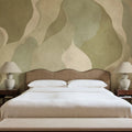 Flowing Forms, Green Mural Wallpaper - room preview 02