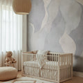 Flowing Forms, Blue Mural Wallpaper - room preview 02