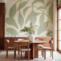 Leaf Silhouette, Green Mural Wallpaper - room preview 02