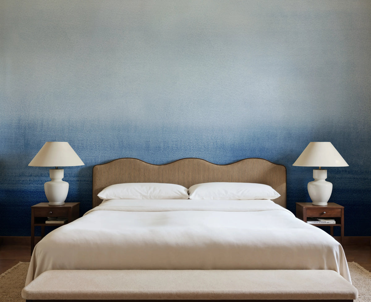 Gradient, Blue Mural Wallpaper - room preview 02