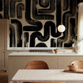 Drape Brush, Black Mural Wallpaper - room preview 02