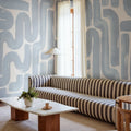 Drape Brush, Blue Mural Wallpaper - room preview 02