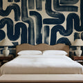 Drape Brush, Dark Blue Mural Wallpaper - room preview 02