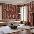 Drape Brush, Red Mural Wallpaper - room preview 02