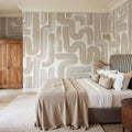 Drape Brush, Beige Mural Wallpaper - room preview 02