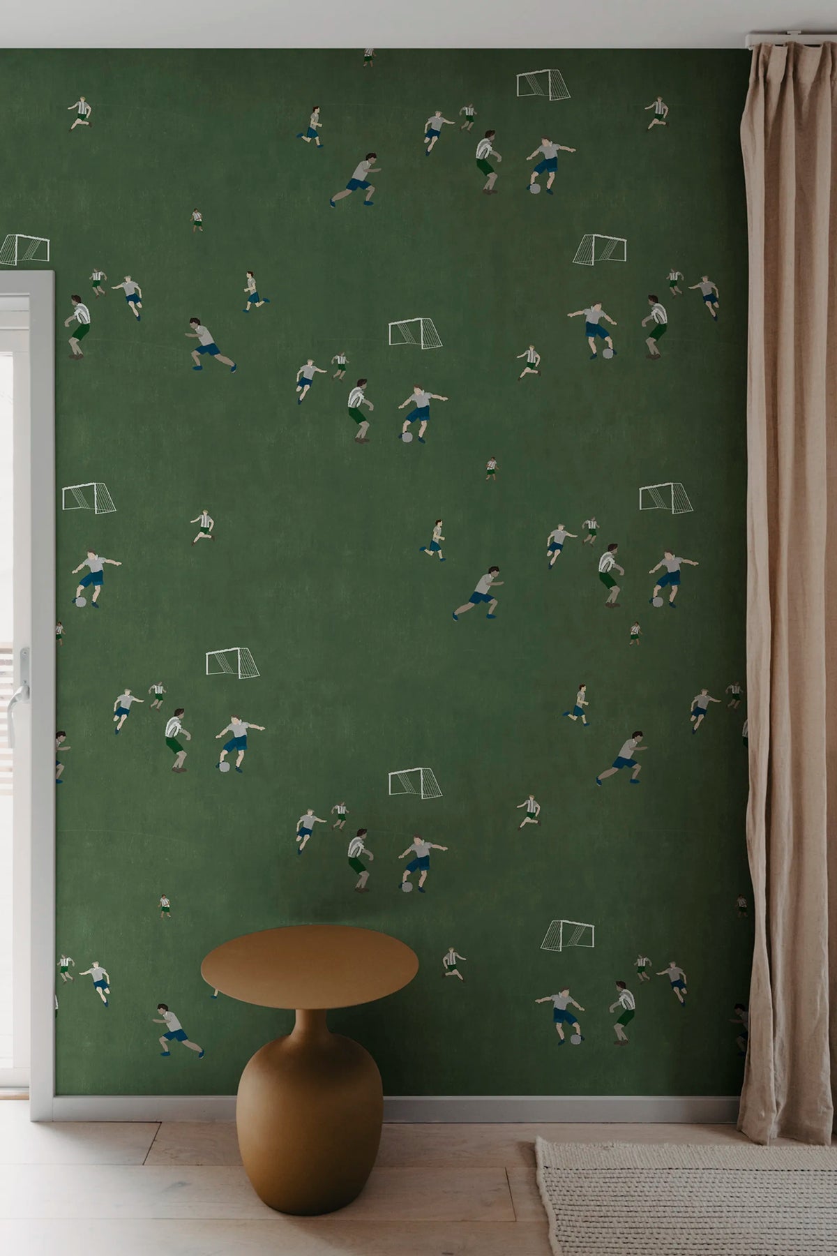 Soccer, Green Mural Wallpaper - room preview 02