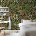 Flying Kolibri, Green Mural Wallpaper - room preview 02