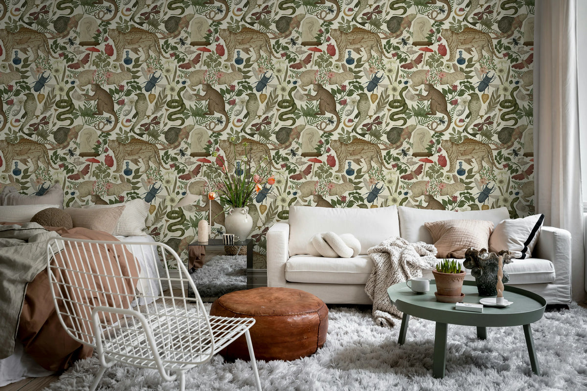 Animal Specials, Beige Mural Wallpaper - room preview 02
