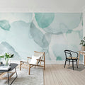 Shadow Petals, Blue Mural Wallpaper - room preview 02