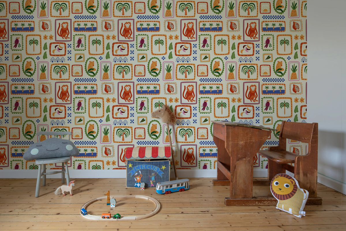 Jungle Frames, Rainbow Mural Wallpaper - room preview 02