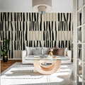 Bold Strokes, Black & Beige Mural Wallpaper - room preview 02